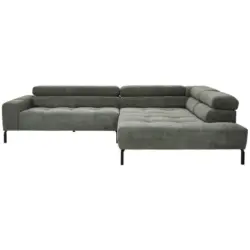 Ecksofa in Feincord Olivgr&uuml;n 311/219 cm