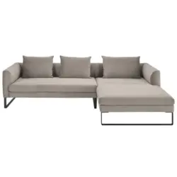 Ecksofa in Feincord Sandfarben 284/178 cm
