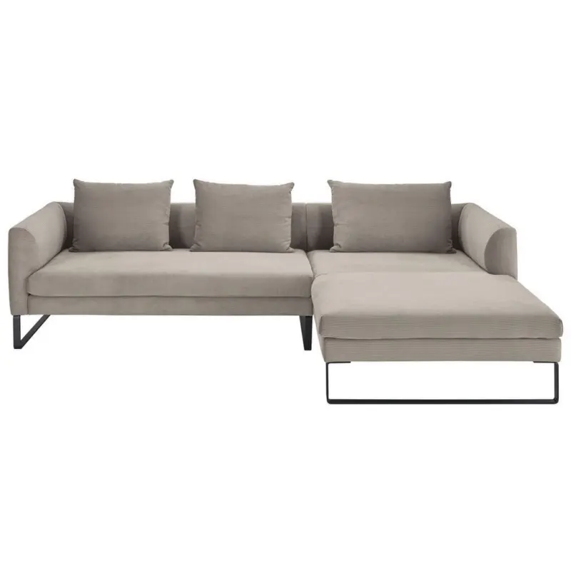 Ecksofa in Feincord Sandfarben 284/178 cm