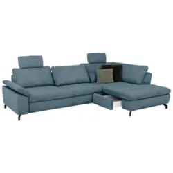 Ecksofa Sense in Cord, Velours Petrol