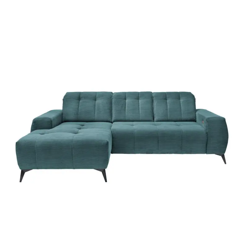 Ecksofa in Cord Petrol 180/258 cm