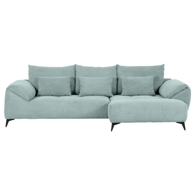 Ecksofa in Cord Mintgr&uuml;n 311/176 cm