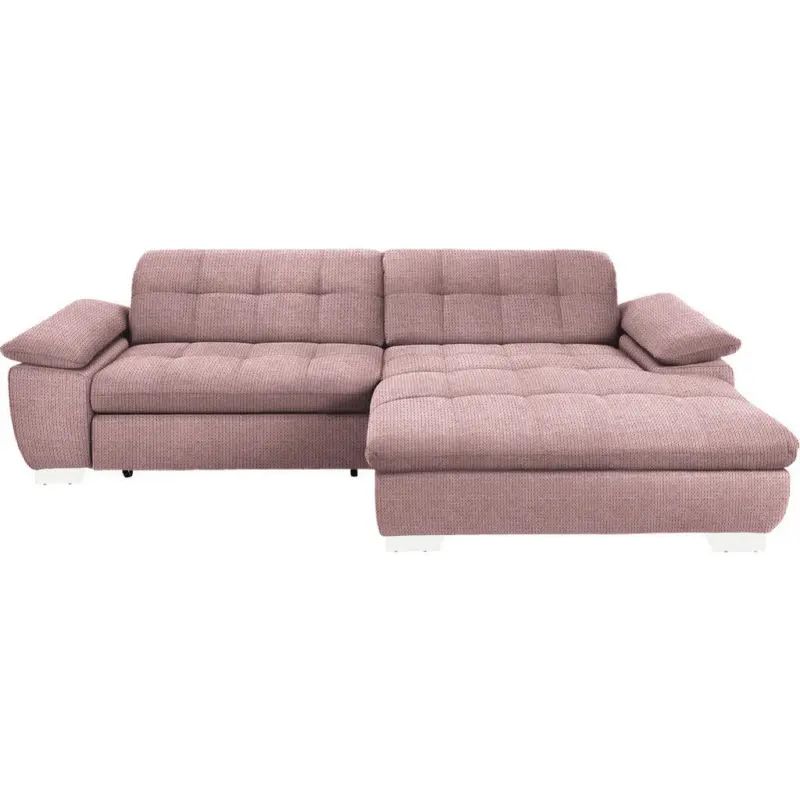 Ecksofa in Mikrofaser Altrosa 265/180 cm