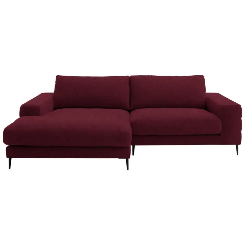 Ecksofa in Flachgewebe Rot 177/253 cm