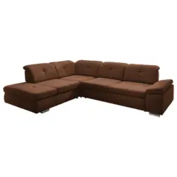 Ecksofa in Mikrofaser Hellbraun 260/312 cm