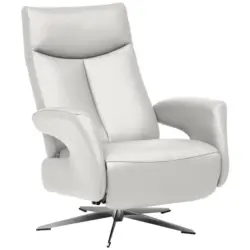 Relaxsessel in Leder Wei&szlig;