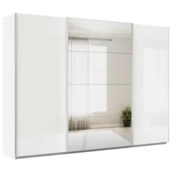 Schwebet&uuml;renschrank in Wei&szlig;, Wei&szlig; Hochglanz