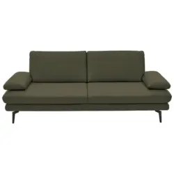 3-Sitzer-Sofa in Echtleder Gr&uuml;n