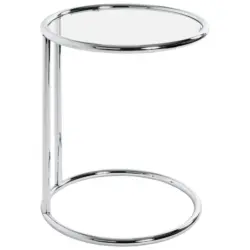 Beistelltisch in Metall, Glas 45/45/55 cm