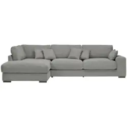 Ecksofa in Cord Grau 205/340 cm
