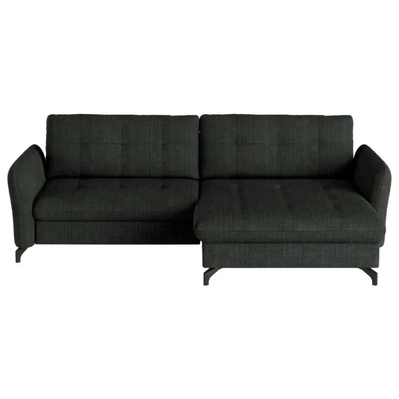 Ecksofa in Flachgewebe, Leinenoptik Anthrazit 242/170 cm