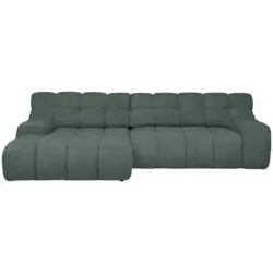 Ecksofa in Webstoff Gr&uuml;n 180/297 cm