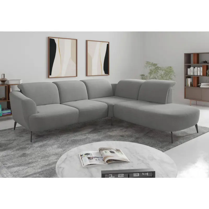 Ecksofa ZOE E in Mikrofaser Grau 300/267 cm