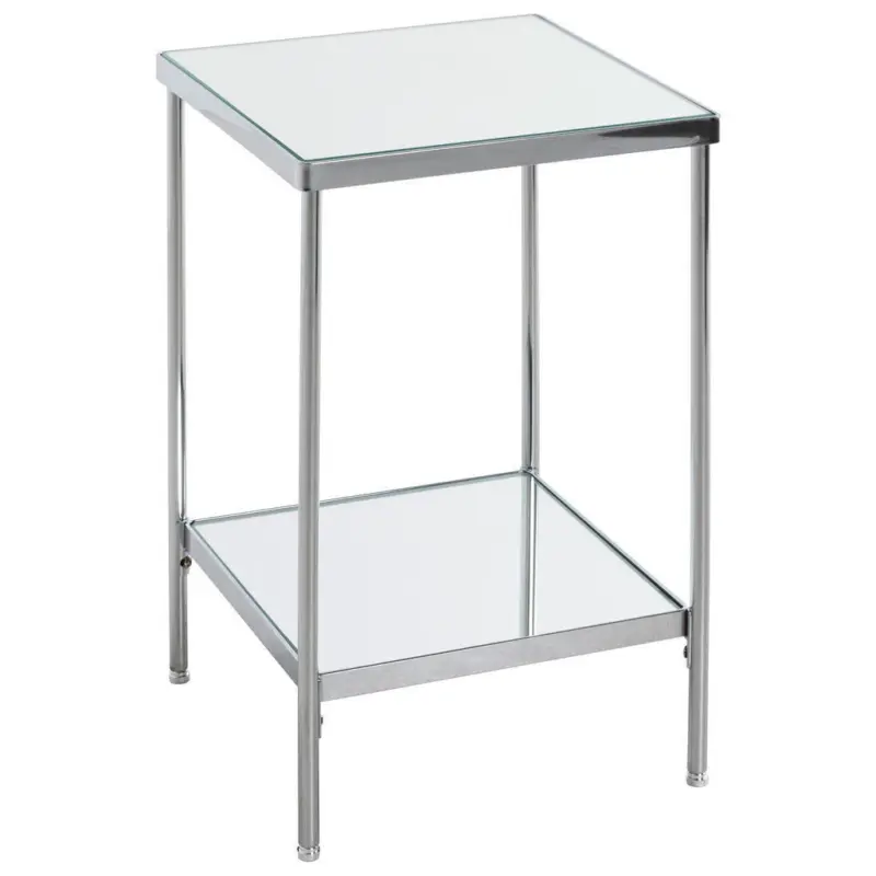 Beistelltisch in Metall, Glas 28/28/46 cm