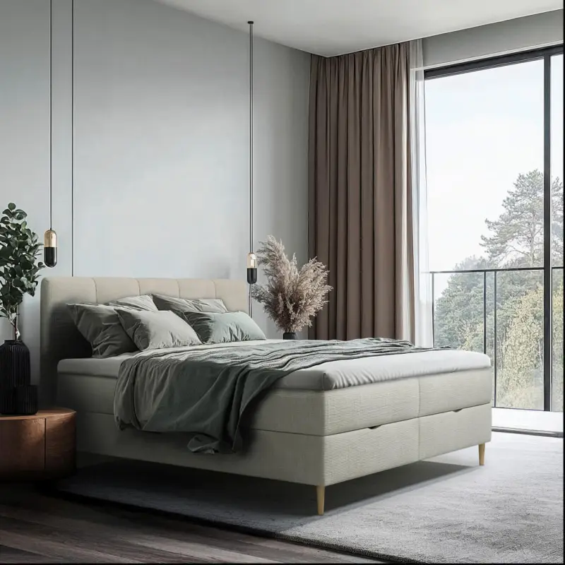 Boxbett 160/200 cm in Beige
