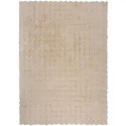 Webteppich 160/230 cm Waffle Faux FUR Creme