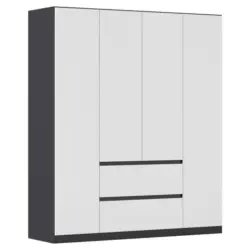 Dreht&uuml;renschrank in Grau, Wei&szlig;