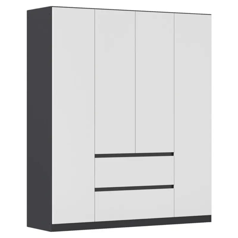 Dreht&uuml;renschrank in Grau, Wei&szlig;