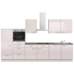 K&uuml;chenleerblock 360 cm in Schieferfarben, Hellgrau