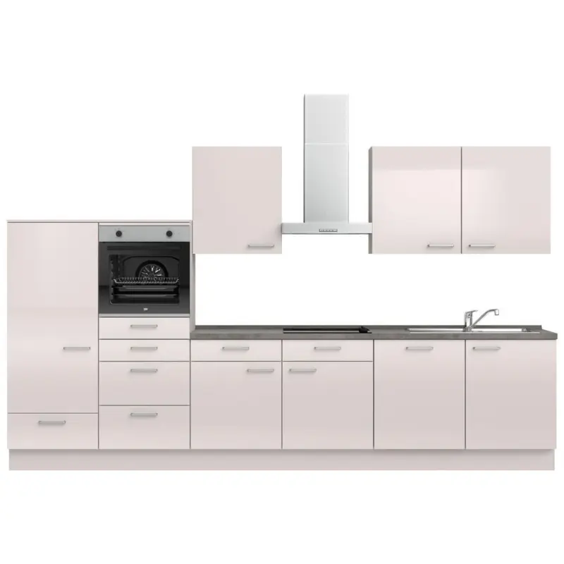 K&uuml;chenleerblock 360 cm in Schieferfarben, Hellgrau