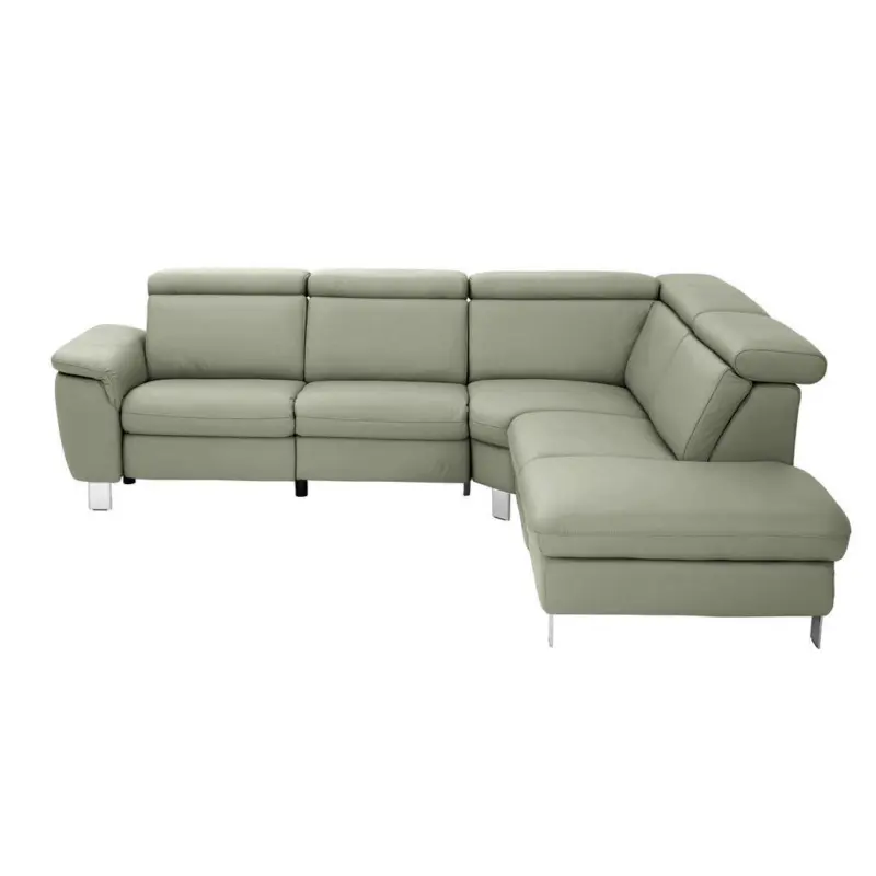 Ecksofa in Echtleder Gr&uuml;n 271/239 cm