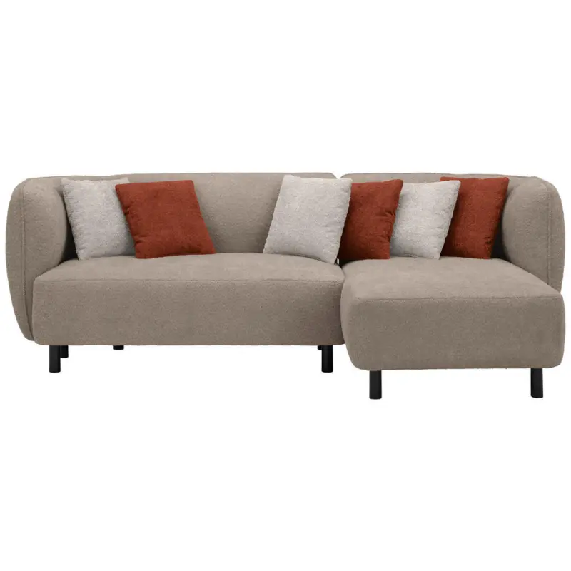 Ecksofa Uma in Chenille Braun 236/148 cm