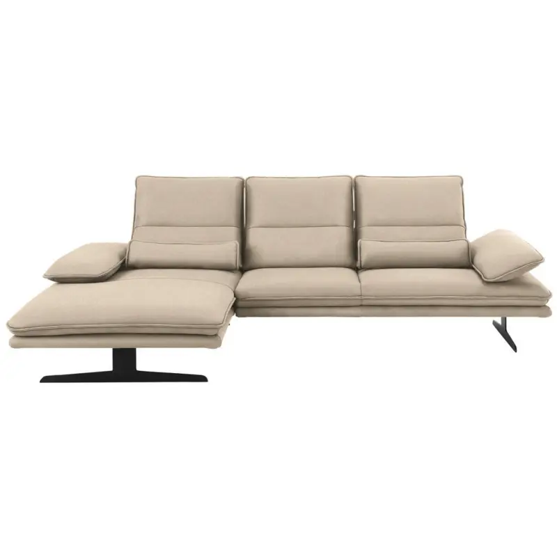Ecksofa in Mikrofaser Beige 164/291 cm