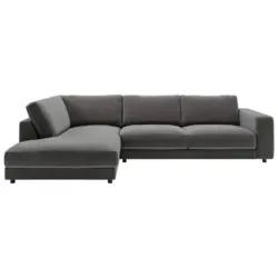 Ecksofa 979 in Cord Dunkelgrau 224/325 cm