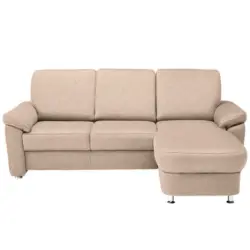 Ecksofa in Webstoff Beige 220/163 cm