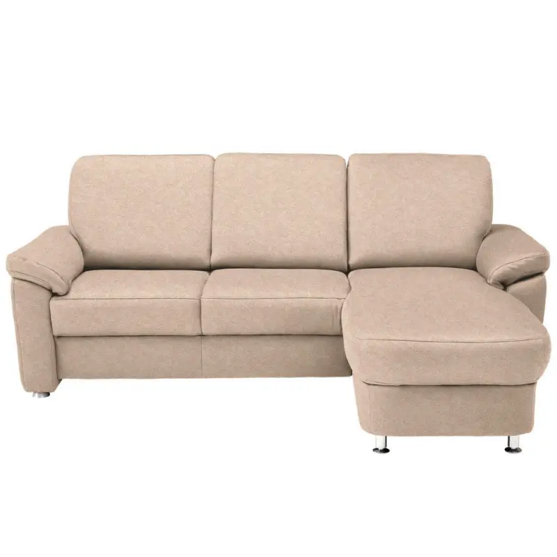 Ecksofa in Webstoff Beige 220/163 cm