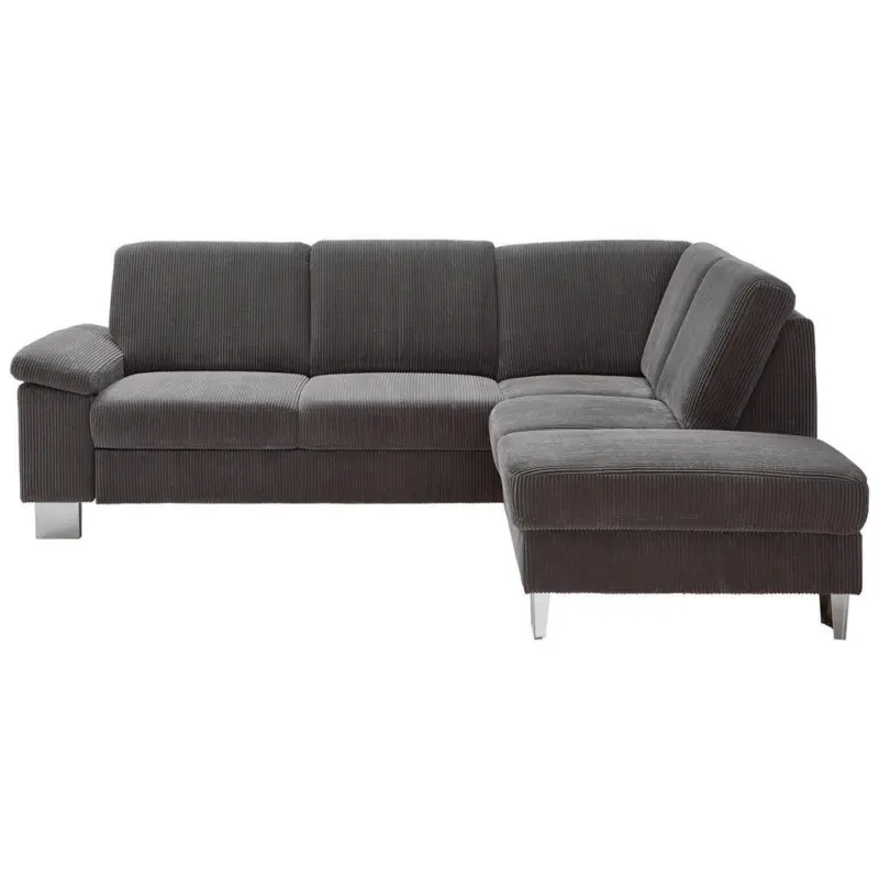 Ecksofa in Cord Anthrazit 248/200 cm