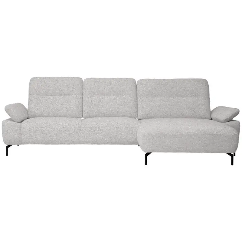 Ecksofa in Chenille, Flachgewebe Ecru 318/165 cm