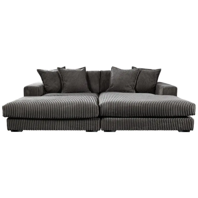 Ecksofa Funny in Cord Grau 285/195 cm