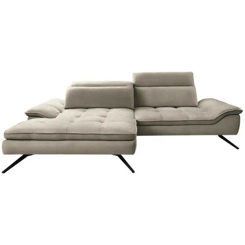 Ecksofa in Webstoff Beige 179-202/288 cm