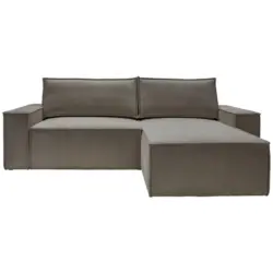 Eckschlafsofa in Samt Anthrazit