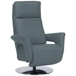 Relaxsessel in Leder Blaugrau