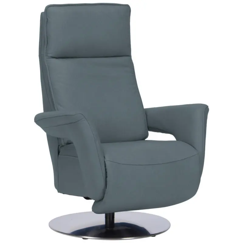 Relaxsessel in Leder Blaugrau