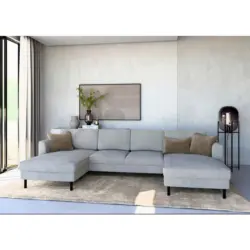 Wohnlandschaft in Cord Grau