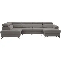 Wohnlandschaft in Struktur Grau