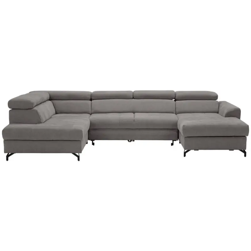 Wohnlandschaft in Struktur Grau