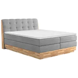 Boxspringbett 160/200 cm in Hellgrau
