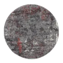Vintage-Teppich 120 cm Timeline Quantum Grau, Hellrot