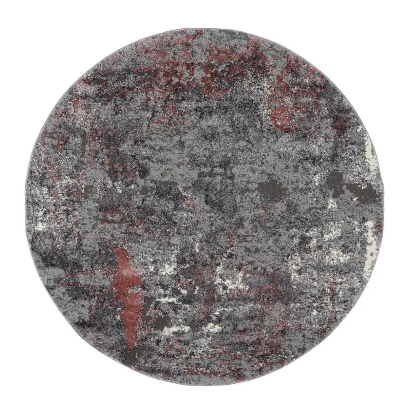 Vintage-Teppich 120 cm Timeline Quantum Grau, Hellrot