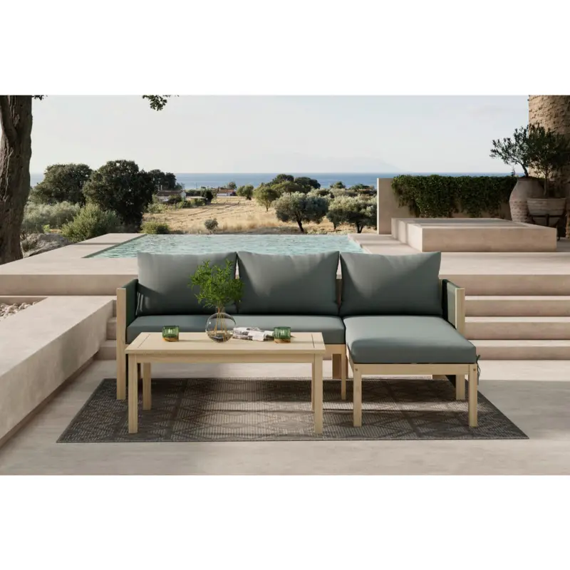 Loungegarnitur 3-teilig 198/132 cm Akazie massiv