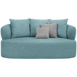 2-Sitzer-Sofa in Boucl&eacute; Schwarz, T&uuml;rkis