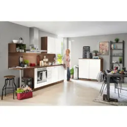 K&uuml;chenleerblock 295/120 cm in Nussbaumfarben