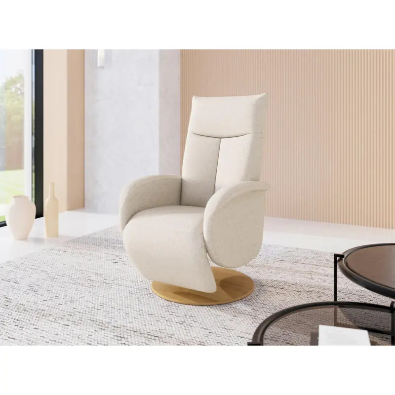 Relaxsessel in Textil Creme