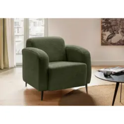 Sessel in Boucl&eacute; Dunkelgr&uuml;n