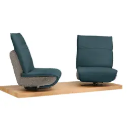 2-Sitzer-Sofa in Hochflor Echtleder Opal, Greige