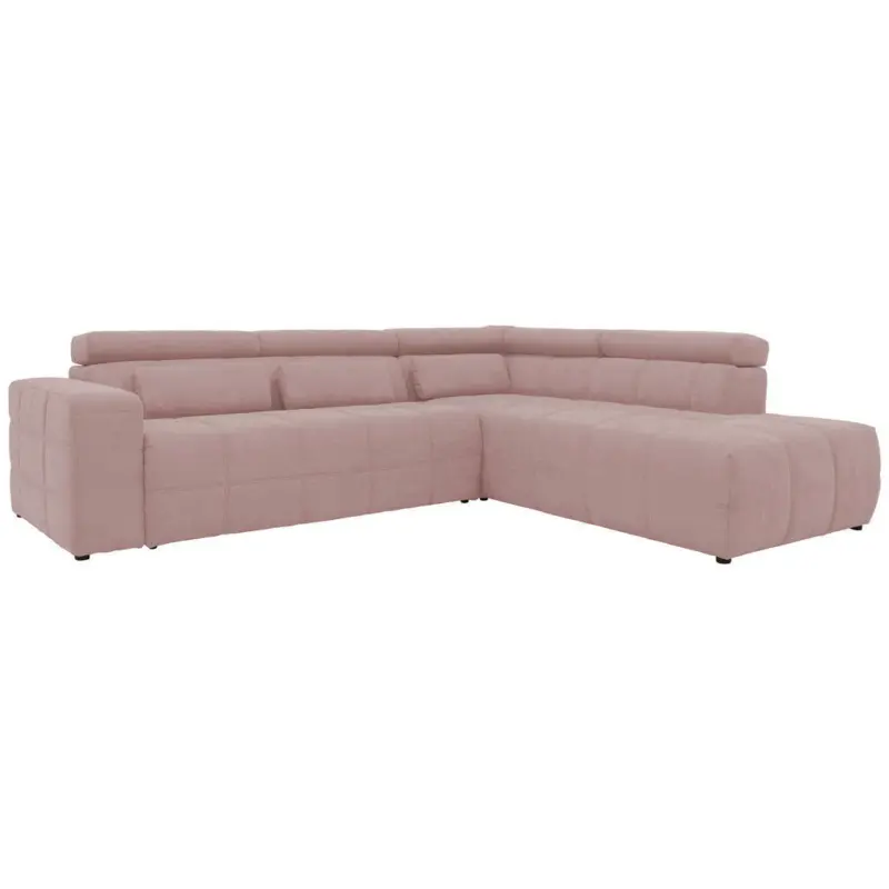 Ecksofa in Mikrofaser Rosa 275/228 cm